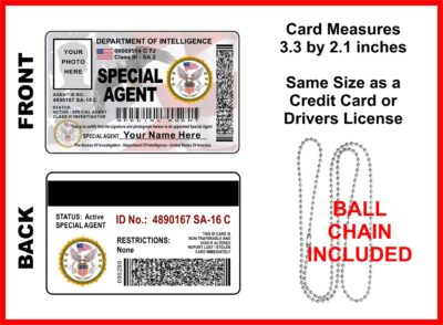 Special Agent ID Card – Custom with your Photo / Info and any Logo ...