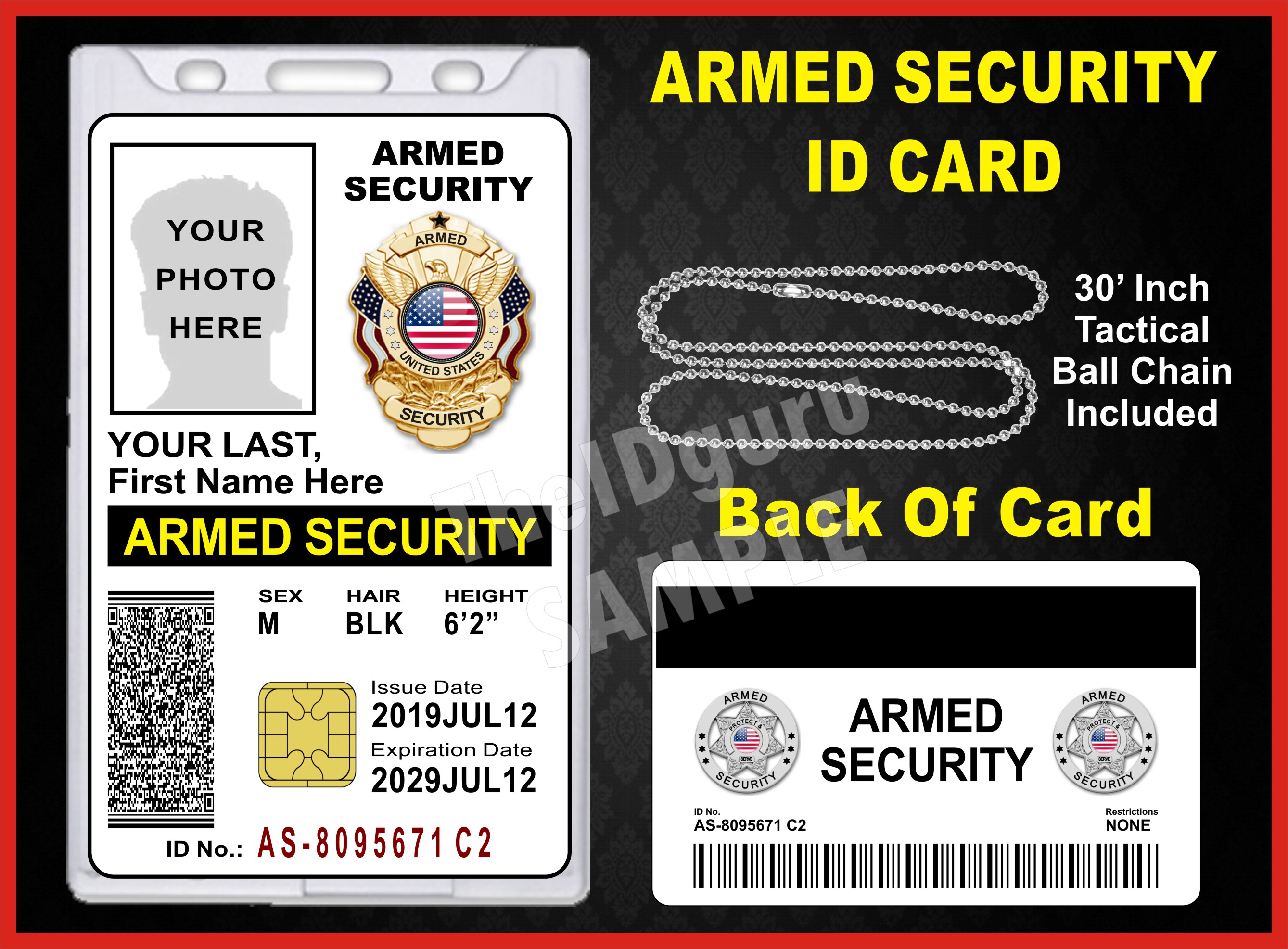 Armed Security Guard ID Card  The Id Guru Regarding Mi6 Id Card Template