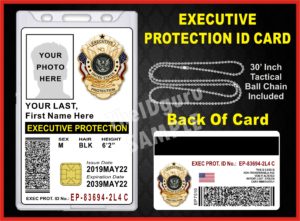 Executive Protection ID Card Custom with your PHOTO and LOGO or Badge ...