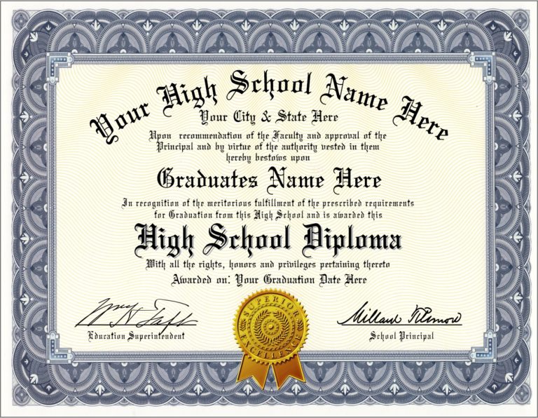 High School Diploma – Custom with your information – Premium Quality ...