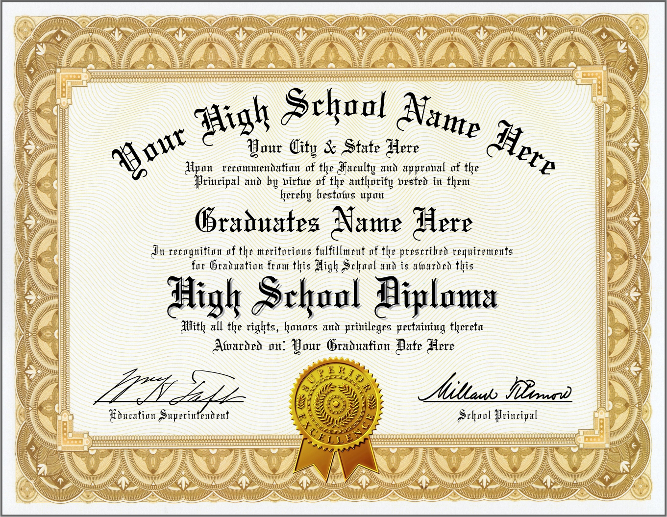 Free Printable Diplomas For Elementary School